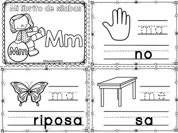 Preview of Sílabas - Mini librito sílabas con M / Spanish Syllables mini book Letter M