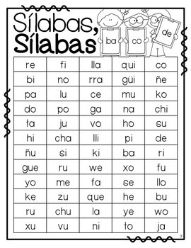 Sílabas, Sílabas--Spanish Syllable Reading Fluency by Brittany Mora