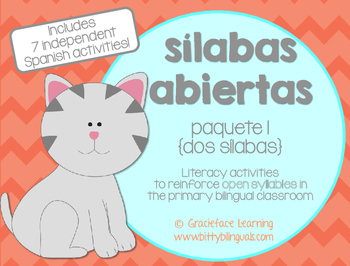 Preview of Sílabas abiertas (paquete 1) - Spanish Open Syllables Activities