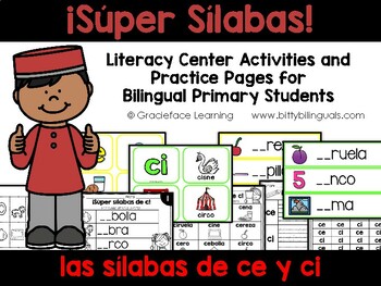 Preview of Súper sílabas - Spanish Phonics Activities for ce y ci