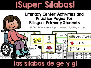 Preview of Súper sílabas – Spanish Phonics Activities for ge y gi
