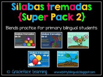 Preview of Sílabas tremadas – Super Pack 2 – L  Blends in Spanish!