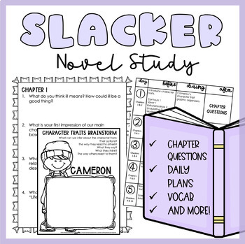 Preview of Slacker by Gordon Korman | Novel Study | Printable | Independent Work Packet