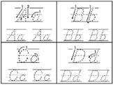 Slanted Text Trace the Alphabet 4x5 Cards. Preschool-2nd G