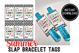 Slap Bracelet Summer School Tags  Printable Class Party Su