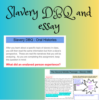 Preview of Slavery DBQ and Essay