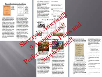 Preview of Informational Reading Text: Slavery in America Bundle (No Prep/Sub Plans)