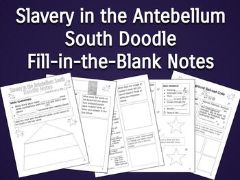 Preview of Slavery in the Antebellum South Doodle Fill-in-the-Blank Notes