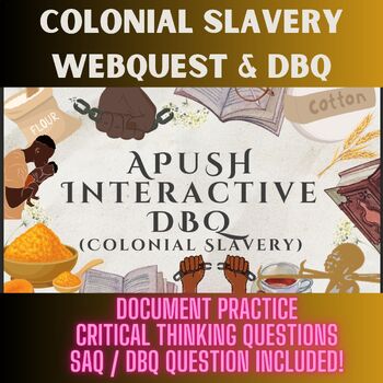 Preview of Early Colonial America Slavery WebQuest  - FREE