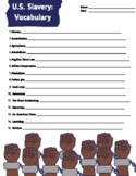 Slavery in the U.S.: Vocabulary Worksheet & Answer Key