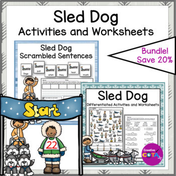 Preview of Occupational Therapy Sled Dog Literacy Math & Writing Activities Bundle