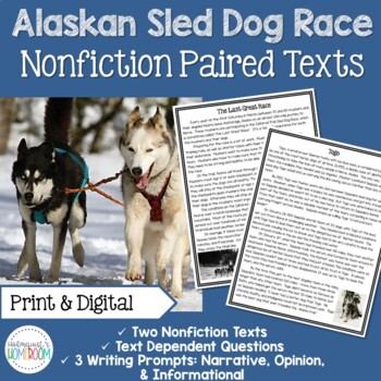 Preview of Sled Dog Racing Nonfiction Paired Texts | Digital Paired Texts