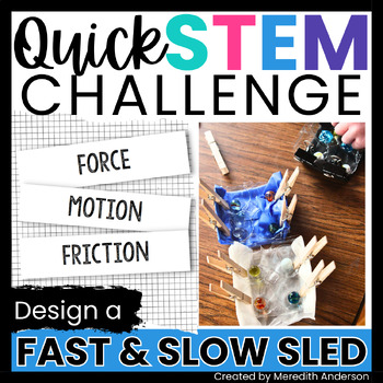 Preview of Sled STEM Challenge Low Prep Force and Motion STEM Activity or Santa's Sleigh