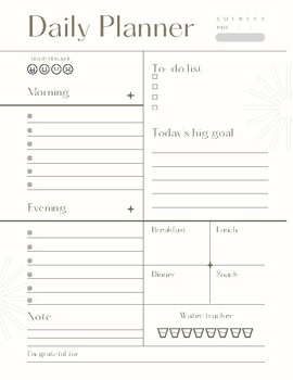 Preview of Sleek Serenity: Grey and White Modern Minimal Daily Planner