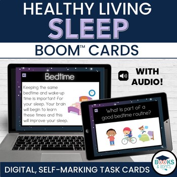 Preview of Sleep Habits: Healthy Living BOOM CARDS Lesson - Digital Task Cards Activity