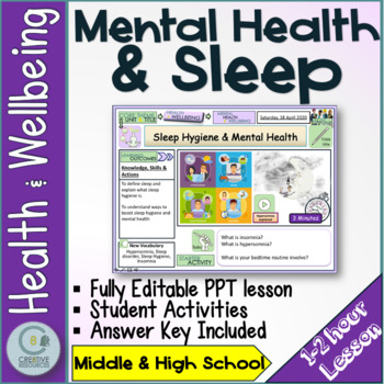 Preview of Sleep Hygiene and Mental Health Lesson Importance of Sleep habits for teens