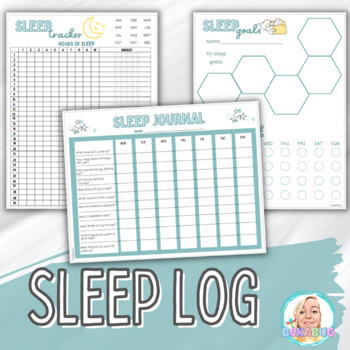 Preview of Sleep Log, Sleep Tracker, Sleep Journal Daily Health Healthy Sleep Habits Plan