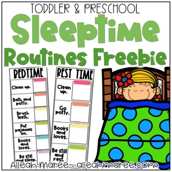 Preview of Sleep Routines Chart Freebie - Editable