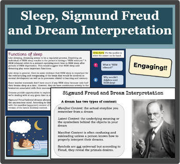 Preview of Sleep, Sigmund Freud and Dream Interpretation