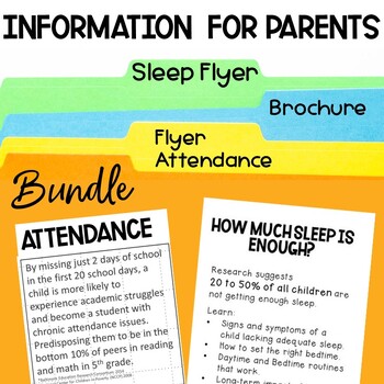 Preview of Sleep and Attendance Parent Information