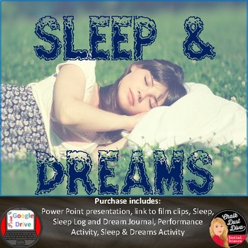 Preview of Sleep and Dreams Presentation and Activities Print and Digital(Psychology)