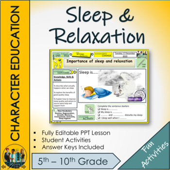 Preview of Sleep and Relaxation Lesson