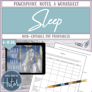 Preview of Sleep Health Powerpoint Worksheet Discussion & Notes