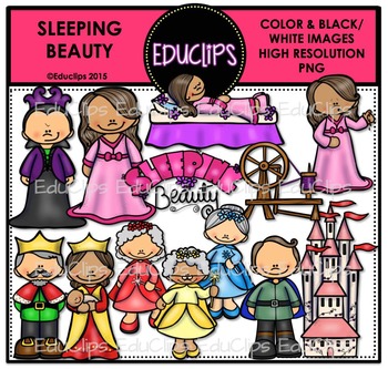 Preview of Sleeping Beauty Clip Art Bundle {Educlips Clipart}