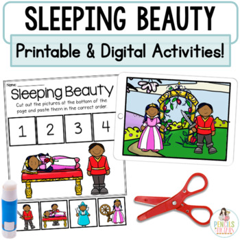 Preview of Sleeping Beauty Google™ Slides | Digital Fairy Tale Retell and Printables