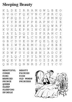 Sleeping Beauty Word Search And Coloring By Steven S Social Studies