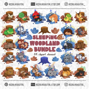 Preview of Sleeping Woodland animals Bundle