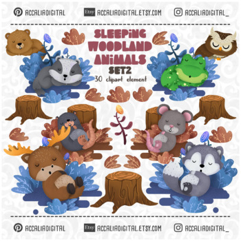 Preview of Sleeping Woodland animals set 2