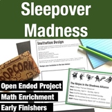 Real World Sleepover Math Project for RTI, Enrichment or E