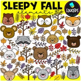 Sleepy Fall/Autumn Clip Art Set {Educlips Clipart}