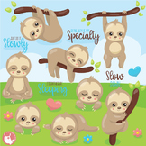 Sleepy sloths clipart commercial use, vector graphics  - CL1077