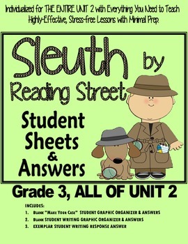 Preview of Gr. 3, Reading Street, Sleuth Lesson Plans & Student Sheets for ALL of Unit 2