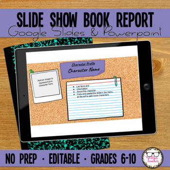 Preview of Slide Show Book Report Project Template | Paperless Post-Reading Assessment