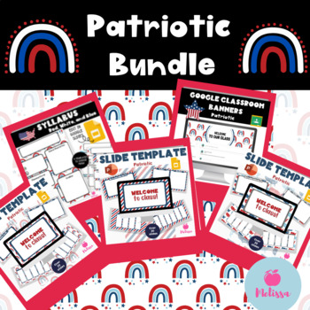 Preview of Slide Template Bundle - Patriotic Red, White, and Blue