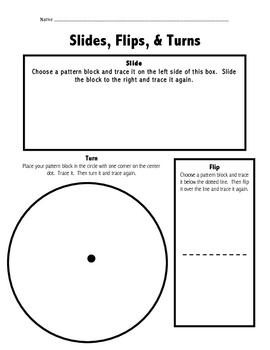Slides, Flips, and Turns Practice Sheet by Melissa Zeglin | TpT