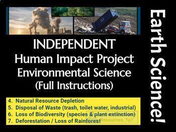 Preview of Slides: Human Impact on the Environment Choice Project - REPORT - Earth Science