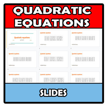 Preview of Slides - Quadratic equations - Ecuaciones de segundo grado