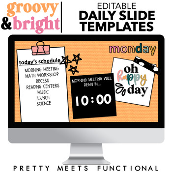 Preview of Slides Templates for Daily Agendas and Lessons - Timers - Editable - PowerPoint