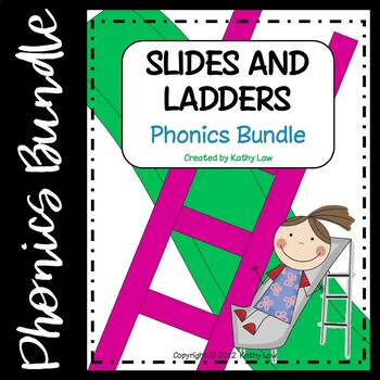 Preview of Slides and Ladders Phonics Games BUNDLE