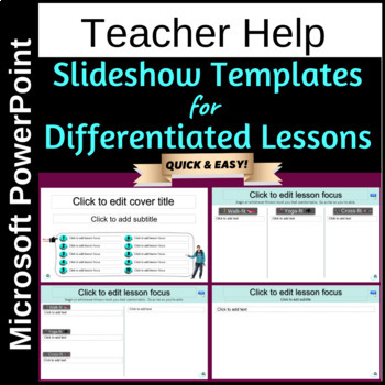 Preview of Slideshow templates for differentiated lessons