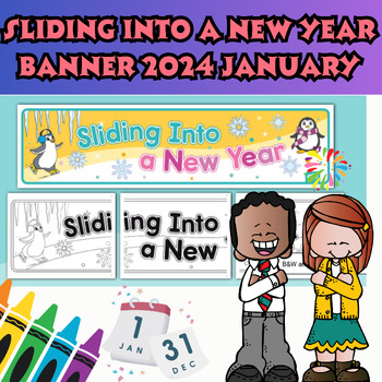Preview of Sliding into a new year banner 2024 january