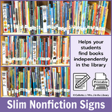 Slim, Editable Nonfiction Library Shelf Signs