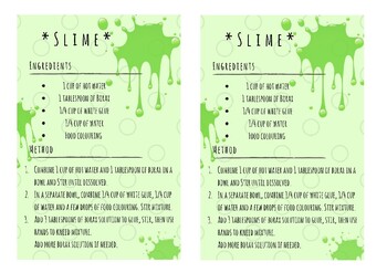 14+ DIY Slime Recipe Cards- Free Download - AB Crafty