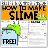 Slime Recipe & Comprehension Questions FREEBIE