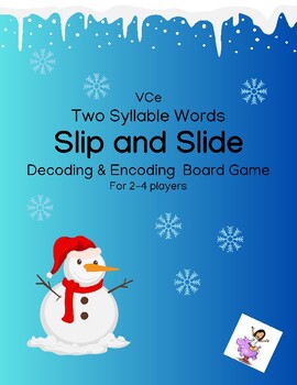 Preview of Slip & Slide board game: two syllable words containing open/closed - vce pattern