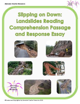 Preview of Slipping On Down: Landslides Reading Comprehension Passage and Essay Response